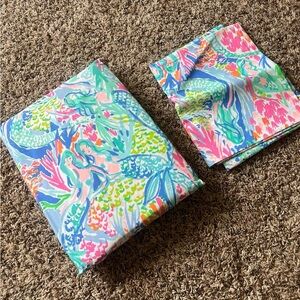 New Lilly Pulitzer x Pottery Barn Full Fitted Sheet & Pillowcase